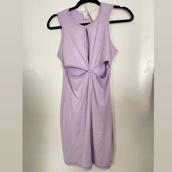 Charlotte Russe- Lilac Cut-Out A-Line Bodycon Mini dress w/ tank sleeves - Picture 1 of 3